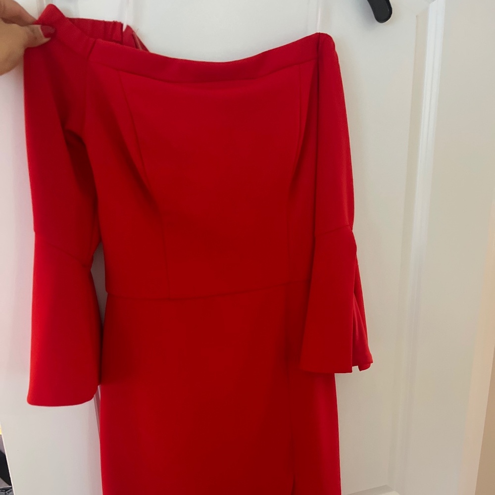 Red Off the shoulder mini dress